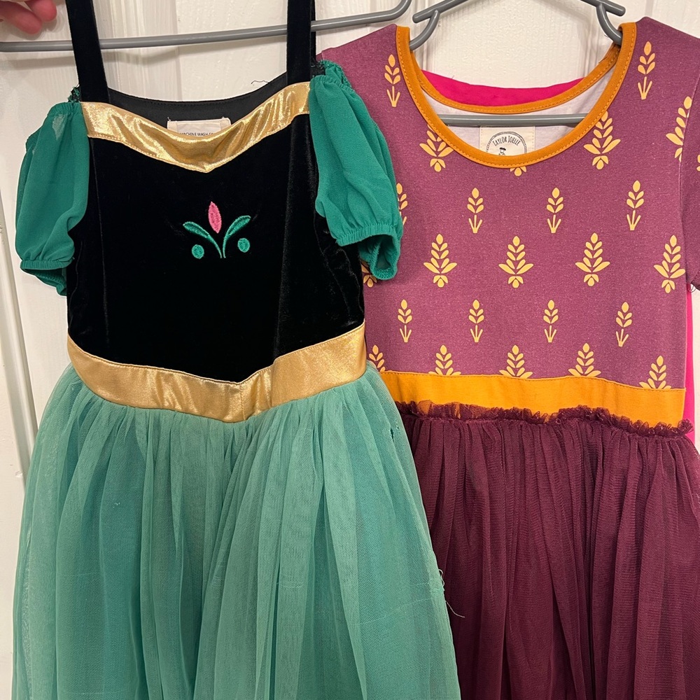 LOT OF 2 Taylor Joelle Frozen Anna dresses- size 5 and 6